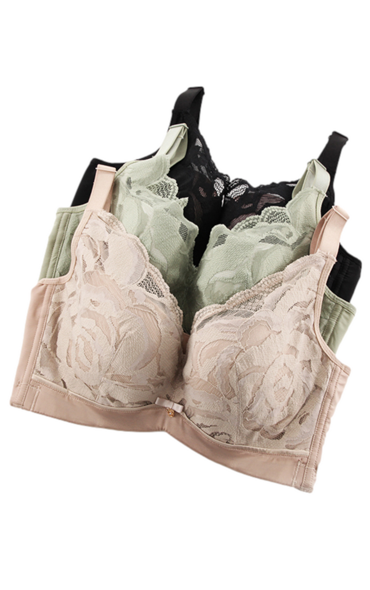 Bra for Women - Lovely Floral Lace Soft Memory Underwire Minimizer Bra #112013