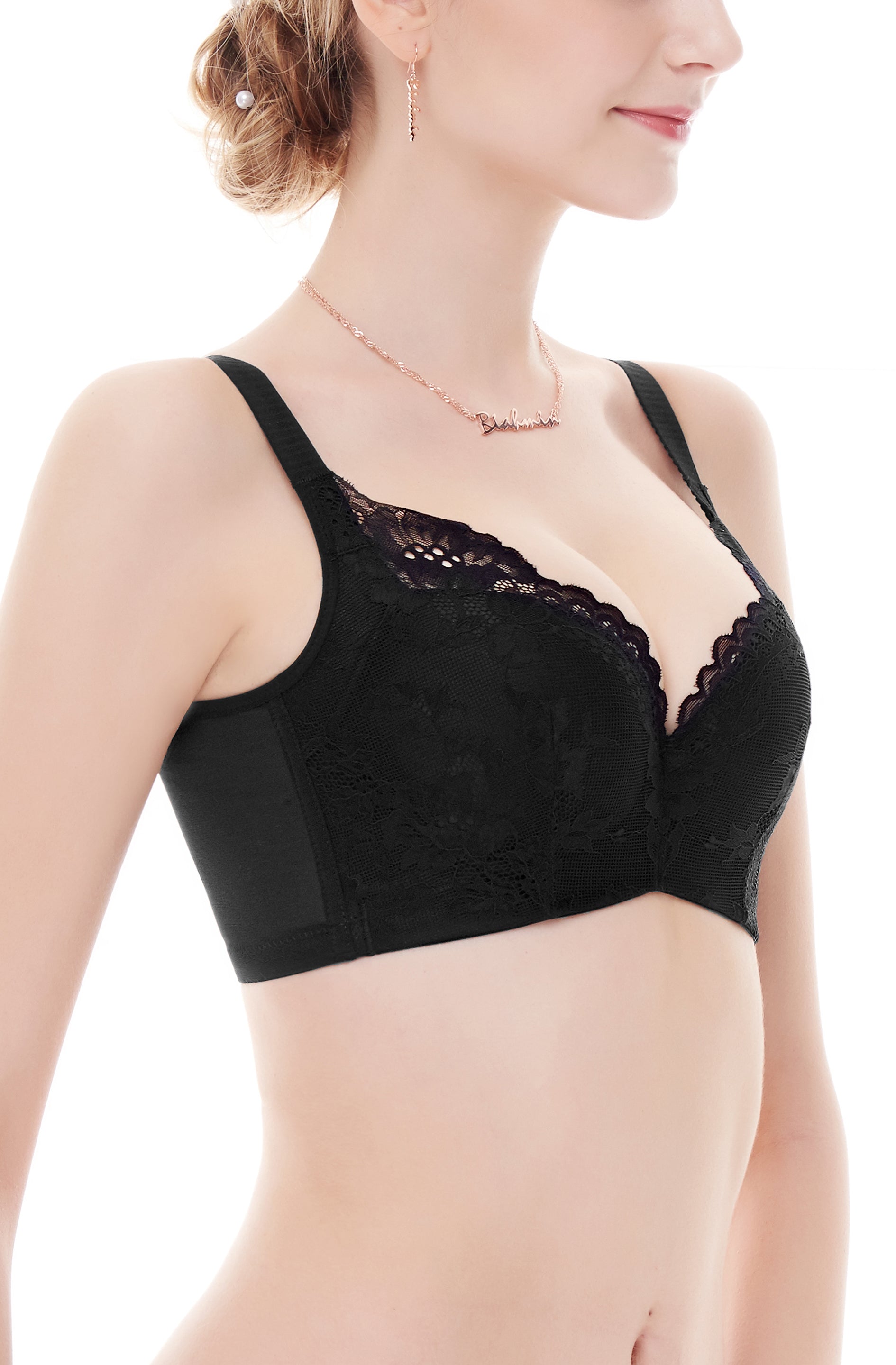 Lace Underwire Molded Contour Bra - Anti-Sagging Support | Bradoria
