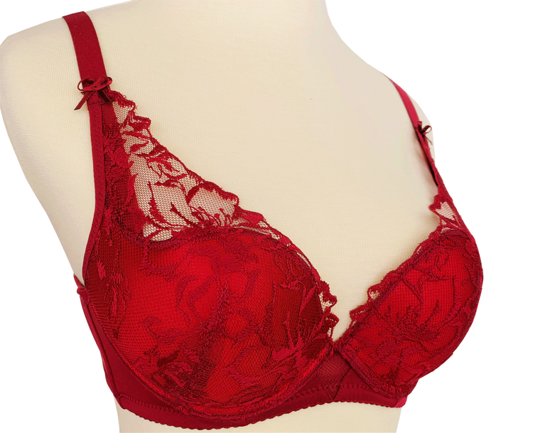 Underwire Far Infrared (FIR) Padded Lace Push Up Bra for Women B Cup #18195
