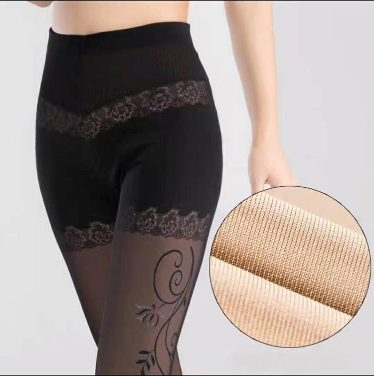 Lace Detailed Stirrup Sheer Tights Stocking #80022