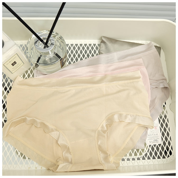 Women Seamless Underwear Comfy Classic Breathable High Waist Silk