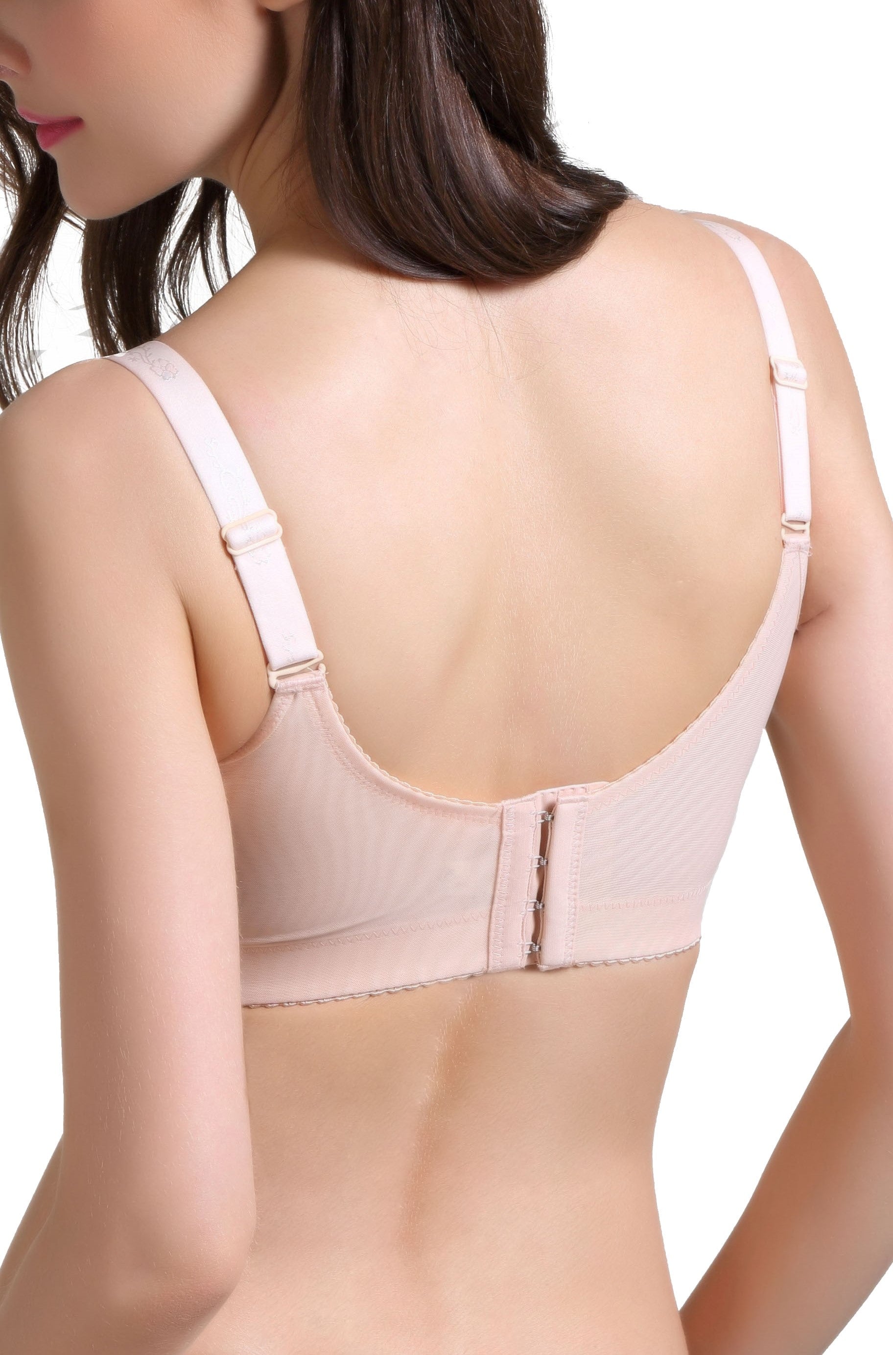 Wireless Floral Lace Contour Bra - No-Bulge Back | Bradoria