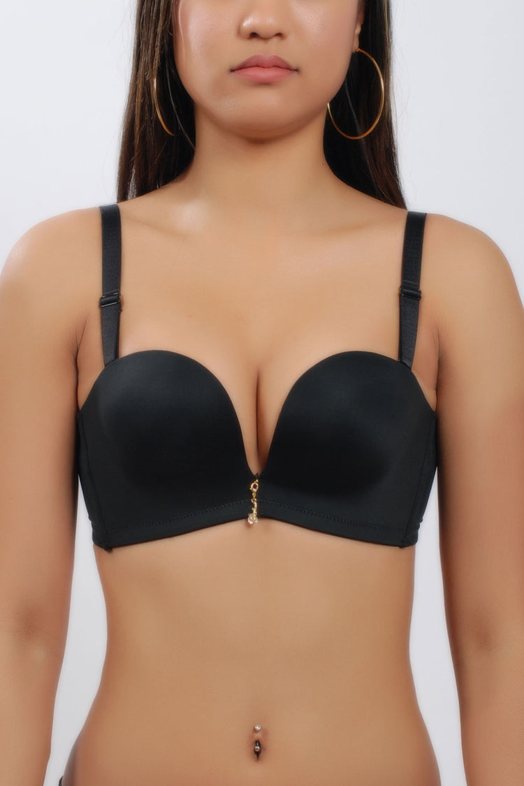 Push Up Bra for Women - Simple Silky Underwire with Removable Strap #11059